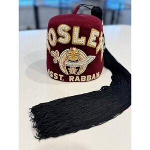 VTG Moslem Shriners Asst. Rabban Hat Fez Jeweled Sparkling Flashy Tassel